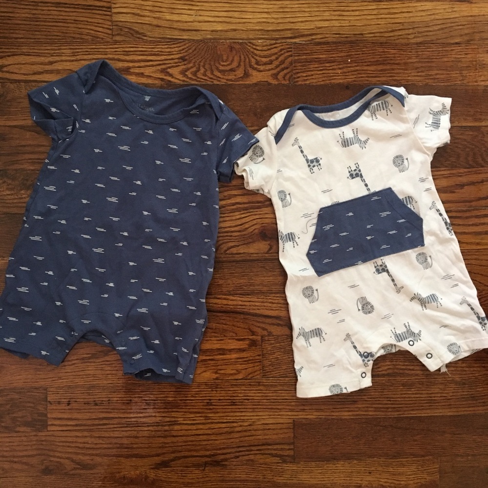 Summer baby bundle! Pair of 6-9 mo rompers